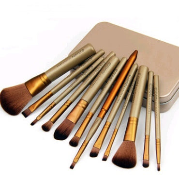 12 Piece Makeup Brush Set With Iron Box | Premium Makeup Brush Set