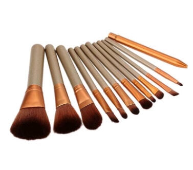 12 Piece Makeup Brush Set With Iron Box | Premium Makeup Brush Set